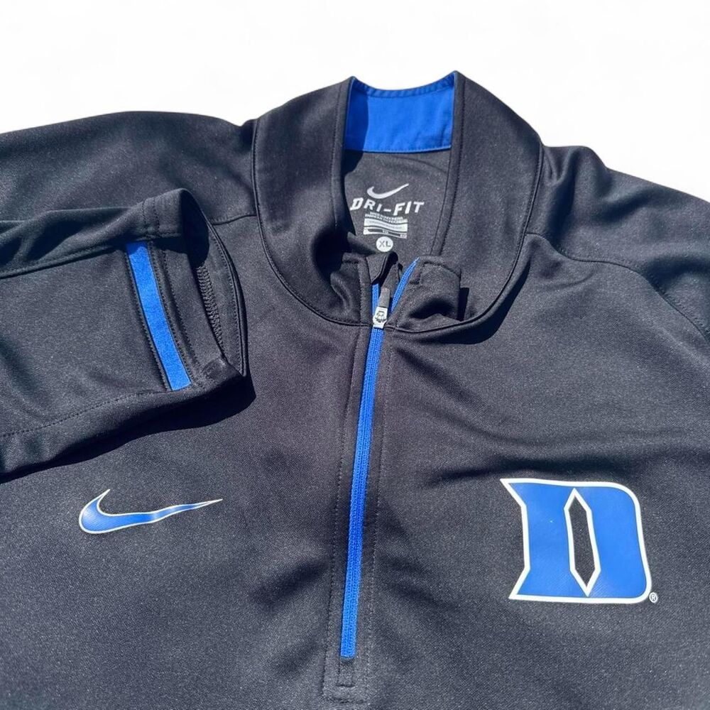 Nike Elite Dri-Fit Duke Blue Devils Black Quarter Zip Pullover Men's XL